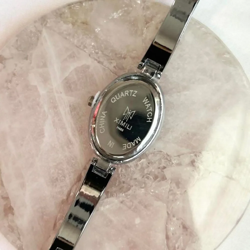 Vintage Inspired Luxury Silver Tone Watch
